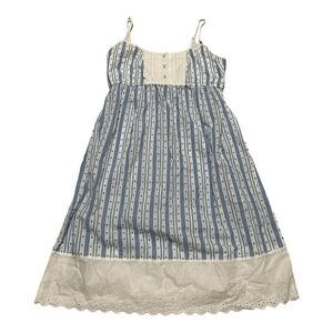 Nautica Women's White and Blue Bow Pajama Dress